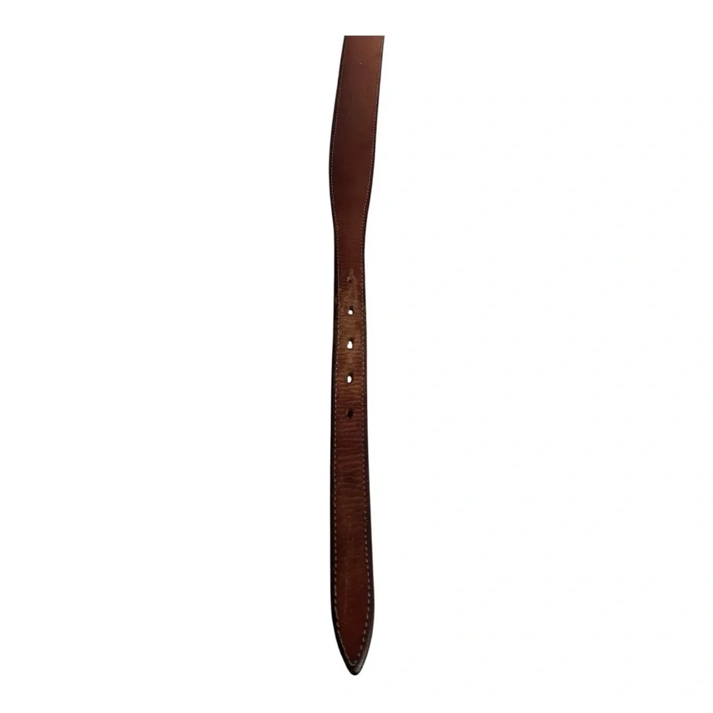 Men’s Brown Genuine Leather Belt with Silver Buckle – Classic Everyday Style